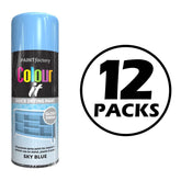 12X Paint Factory Sky Blue Gloss Spray Paint 400ml Spray Paint